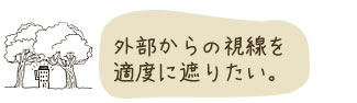 外部からの視線を適度に遮りたい。